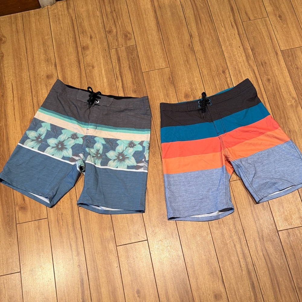 2 Burnside Colorful Board Shorts Set Mens size 30